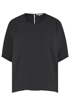 Dames blouse korte mouw zwart