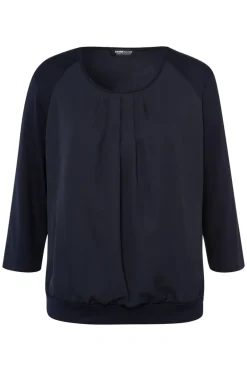 Dames blouse lange mouw blauw