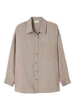Dames blouse lange mouw bruin