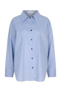 Dames blouse lange mouw blauw
