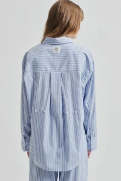 Dames blouse lange mouw blauw