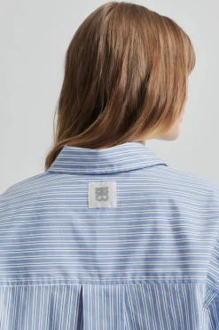Dames blouse lange mouw blauw
