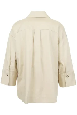 Dames blouse lange mouw bruin