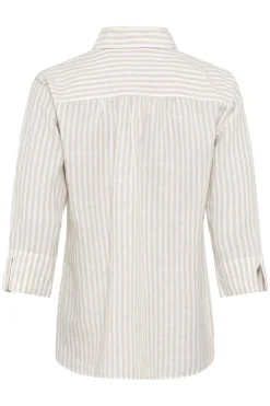 Dames blouse lange mouw bruin