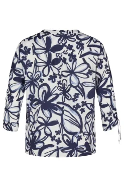 Dames blouse lange mouw blauw