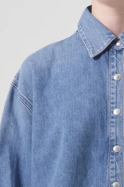Dames blouse lange mouw blauw