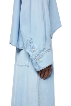 Dames blouse lange mouw blauw