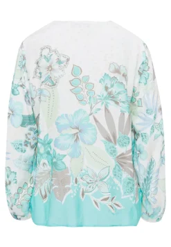 Dames blouse lange mouw blauw