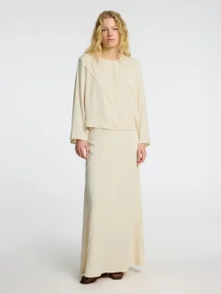 Dames blouse lange mouw bruin