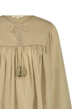 Dames blouse lange mouw bruin