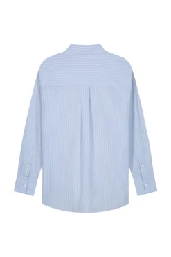 Dames blouse lange mouw blauw