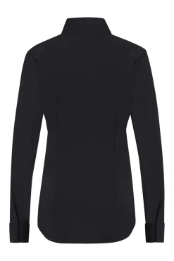 Dames blouse lange mouw blauw
