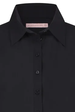 Dames blouse lange mouw blauw