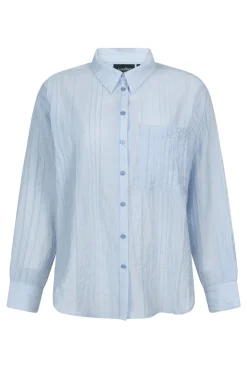 Dames blouse lange mouw blauw
