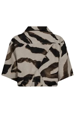 Dames blouse lange mouw bruin