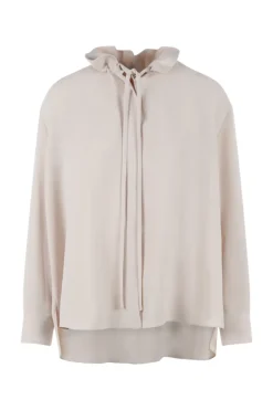 Dames blouse lange mouw bruin
