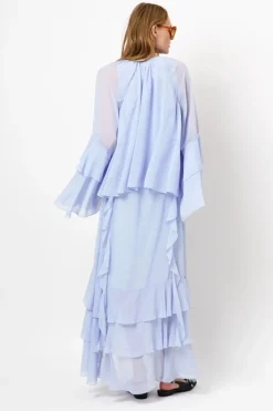 Dames blouse lange mouw blauw
