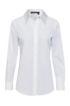 Dames blouse lange mouw blauw