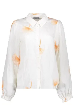 Dames blouse lange mouw bruin