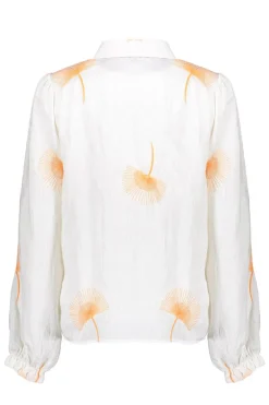 Dames blouse lange mouw bruin