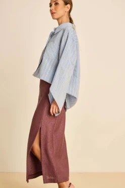 Dames blouse lange mouw blauw