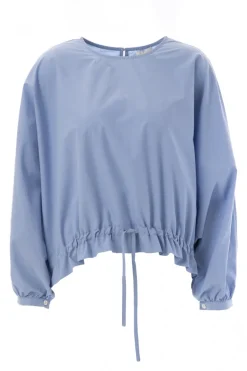 Dames blouse lange mouw blauw