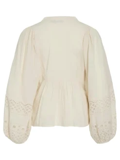 Dames blouse lange mouw bruin