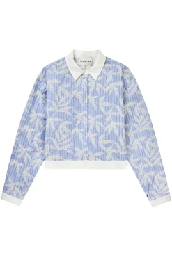 Dames blouse lange mouw blauw