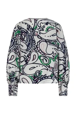 Dames blouse lange mouw blauw