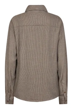 Dames blouse lange mouw bruin