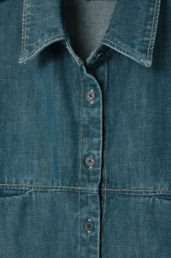Dames blouse lange mouw blauw