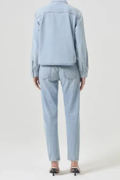 Dames blouse lange mouw blauw