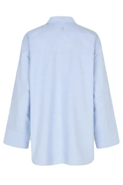 Dames blouse lange mouw blauw
