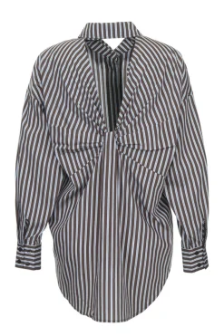 Dames blouse lange mouw bruin