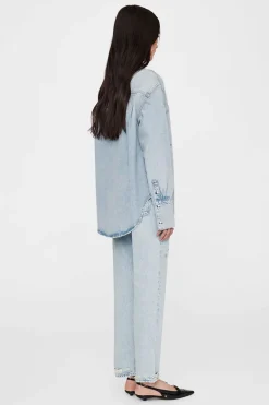 Dames blouse lange mouw blauw