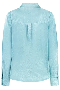 Dames blouse lange mouw blauw