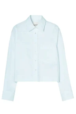 Dames blouse lange mouw blauw
