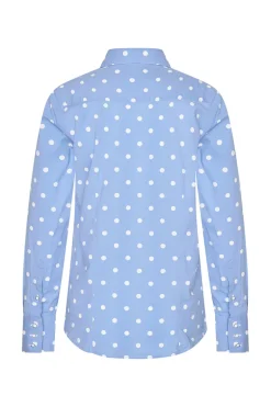 Dames blouse lange mouw blauw