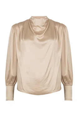 Dames blouse lange mouw bruin