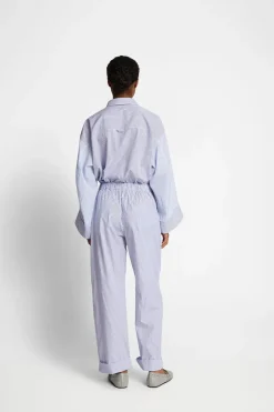 Dames blouse lange mouw blauw
