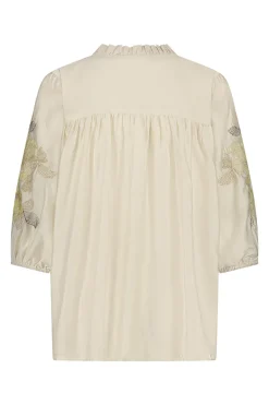 Dames blouse lange mouw ecru