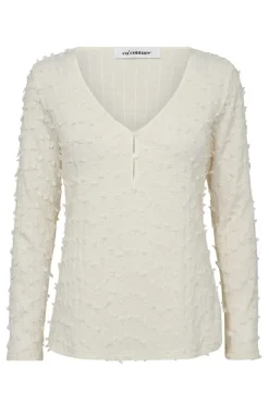 Dames blouse lange mouw ecru
