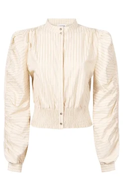 Dames blouse lange mouw ecru