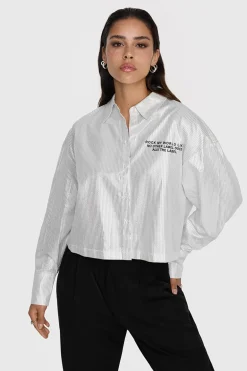 Dames blouse lange mouw ecru