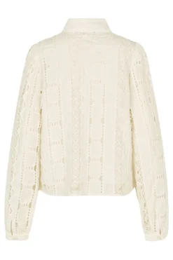 Dames blouse lange mouw ecru