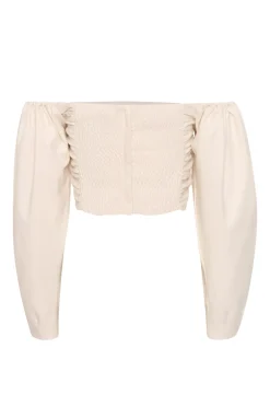 Dames blouse lange mouw ecru