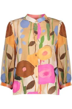 Dames blouse lange mouw ecru