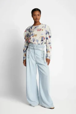 Dames blouse lange mouw ecru