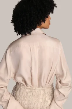 Dames blouse lange mouw ecru