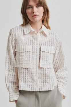 Dames blouse lange mouw ecru